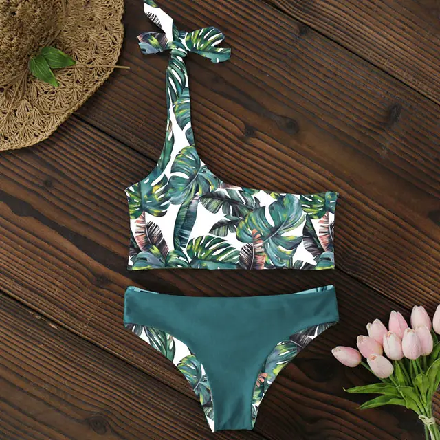 Women Swimsuit One Shoulder Bikini Sexy Low Waist