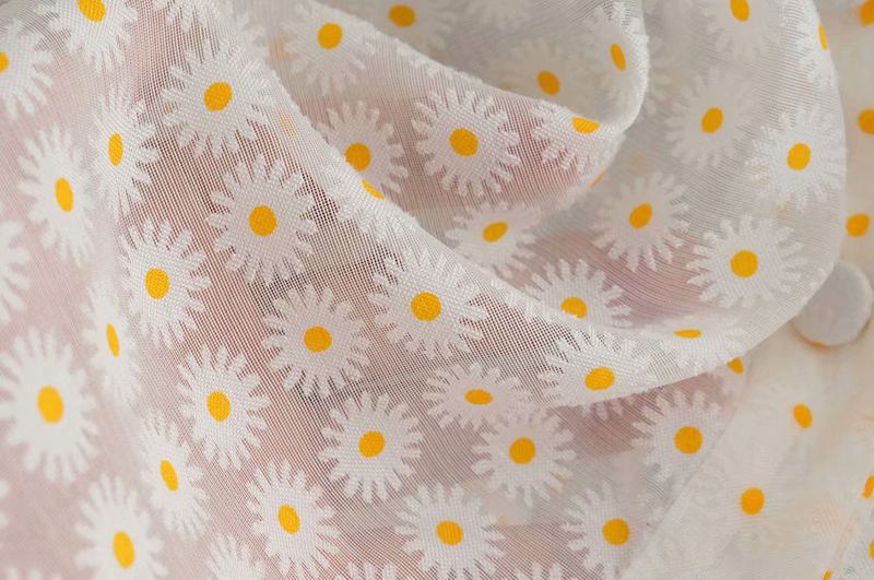 Sheer print tulle top shirt