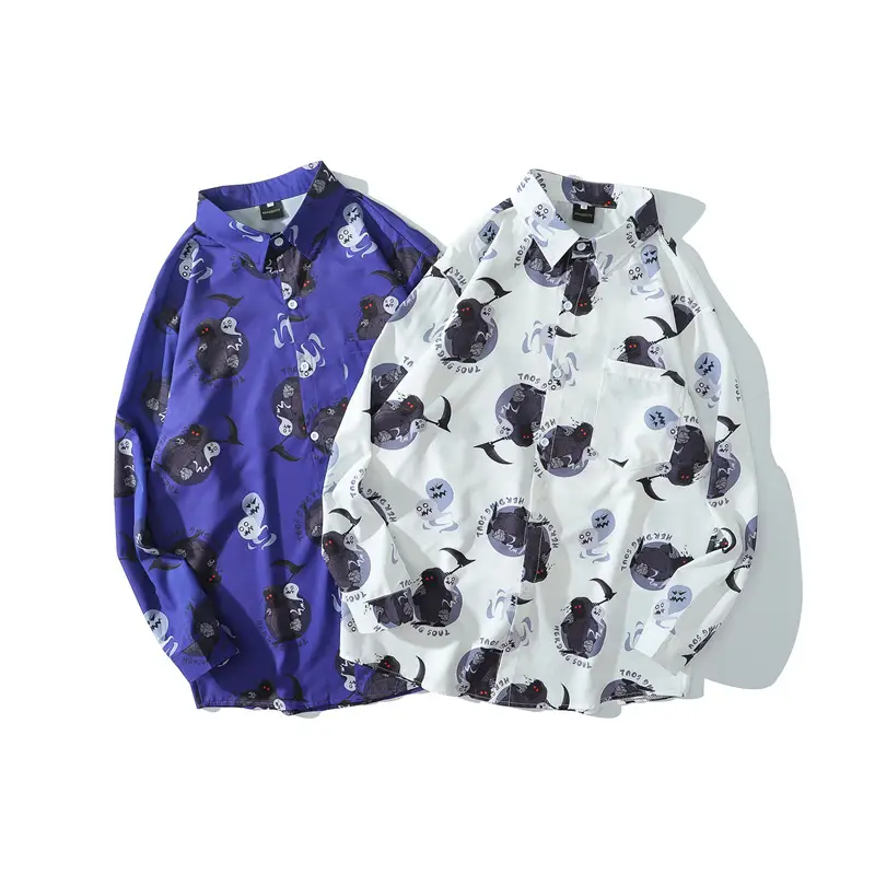 Fall vintage ghost print shirt