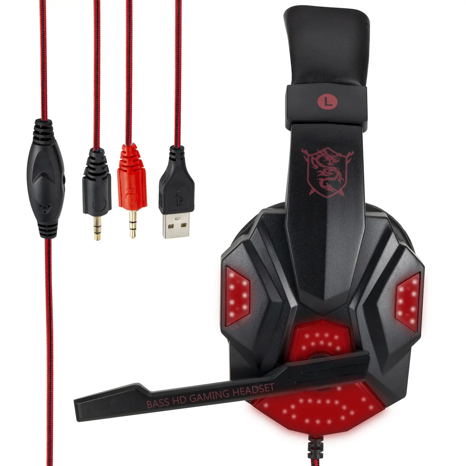 830MV luminous wired computer headset