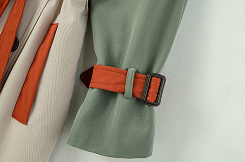 Women's loose long retro trench coat