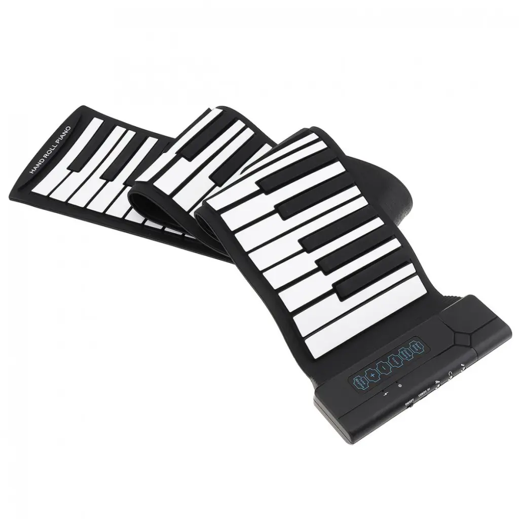 Portable Roll Up Piano 88 Keys Pure Musical Instrument Sound - Black