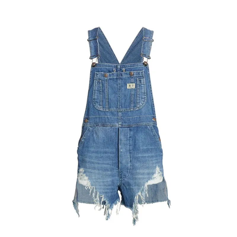 Ripped denim overalls - Blue