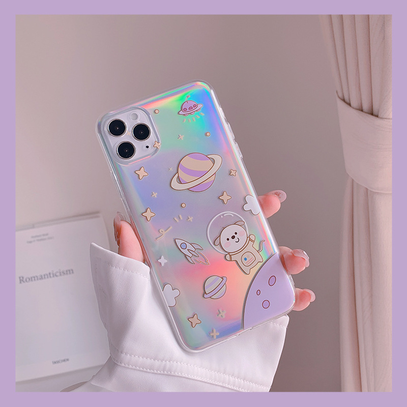 Compatible with Apple , Laser Space Dog Phone Case