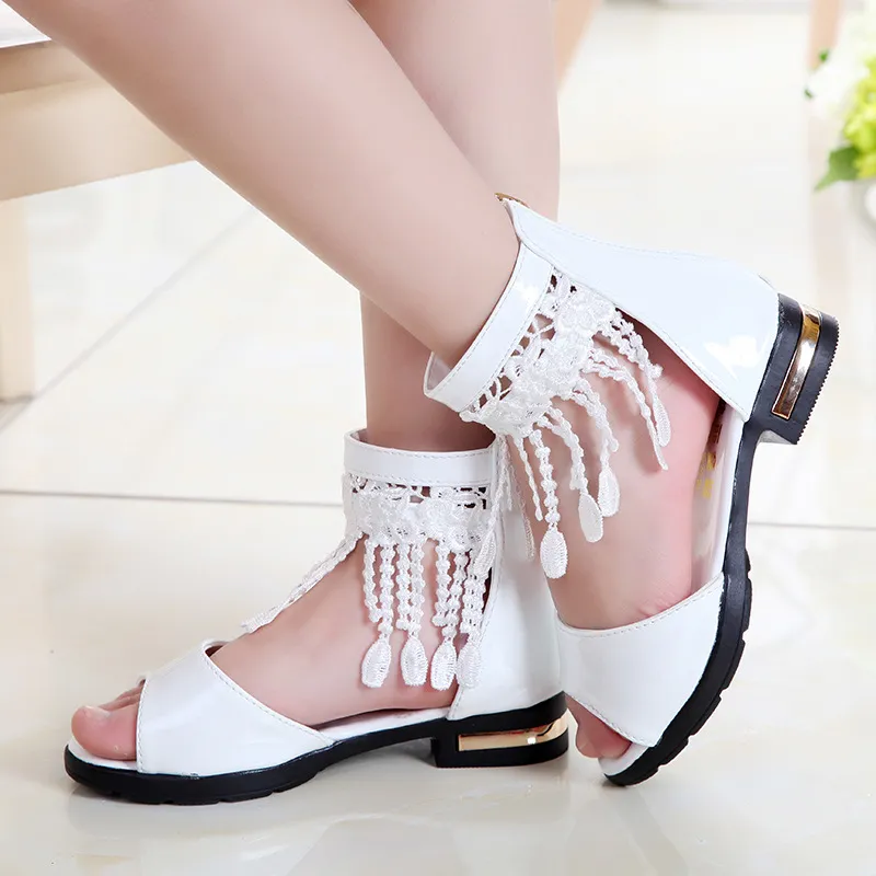 Soft-soled student Roman shoes - White