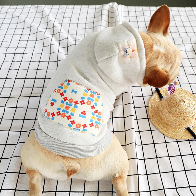 ummer hooded sweatshirt pug dog fight - Grey