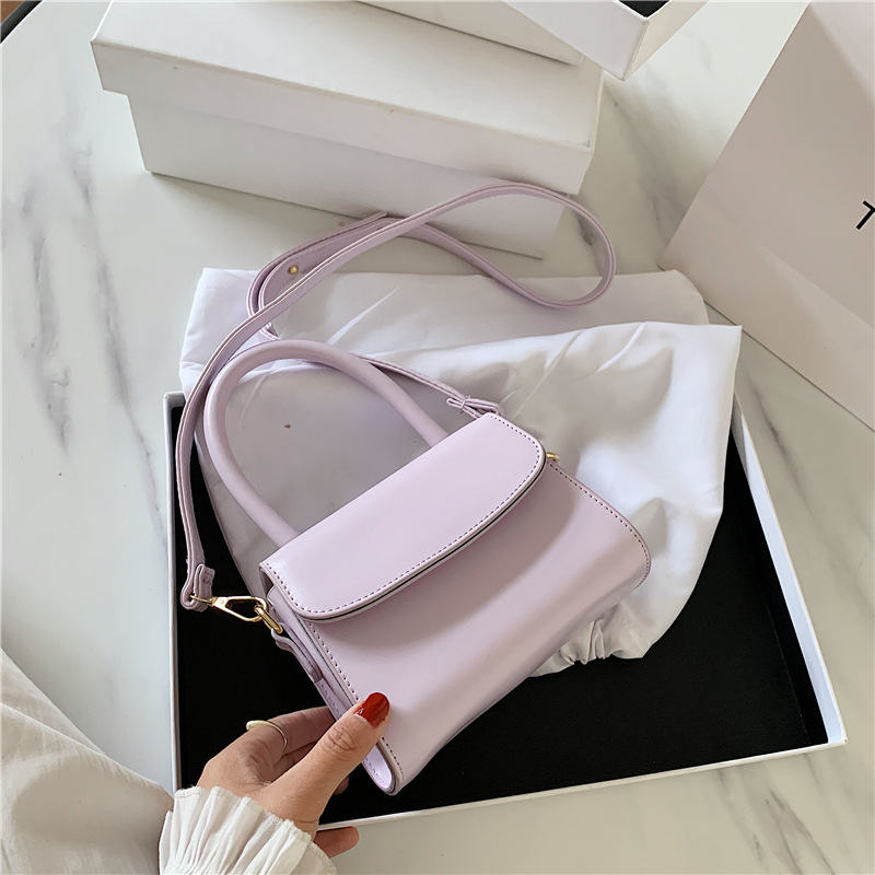 Simple and versatile small square bag Purple - Shop at LoveMi