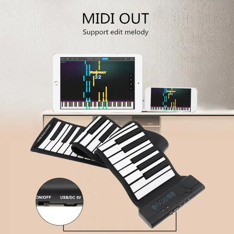 Portable Roll Up Piano 88 Keys Pure