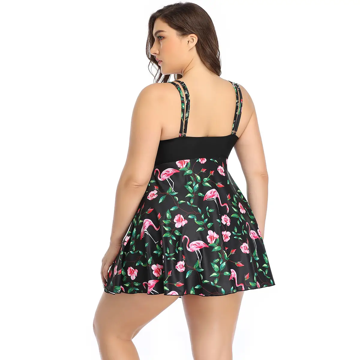Oversized split print swimsuit