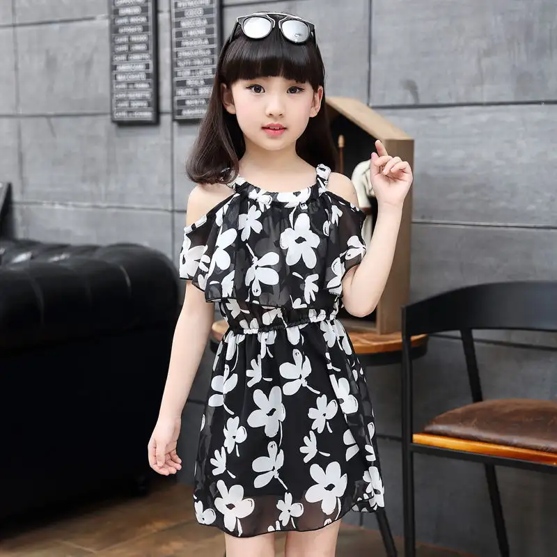 Girl's chiffon dress with sling