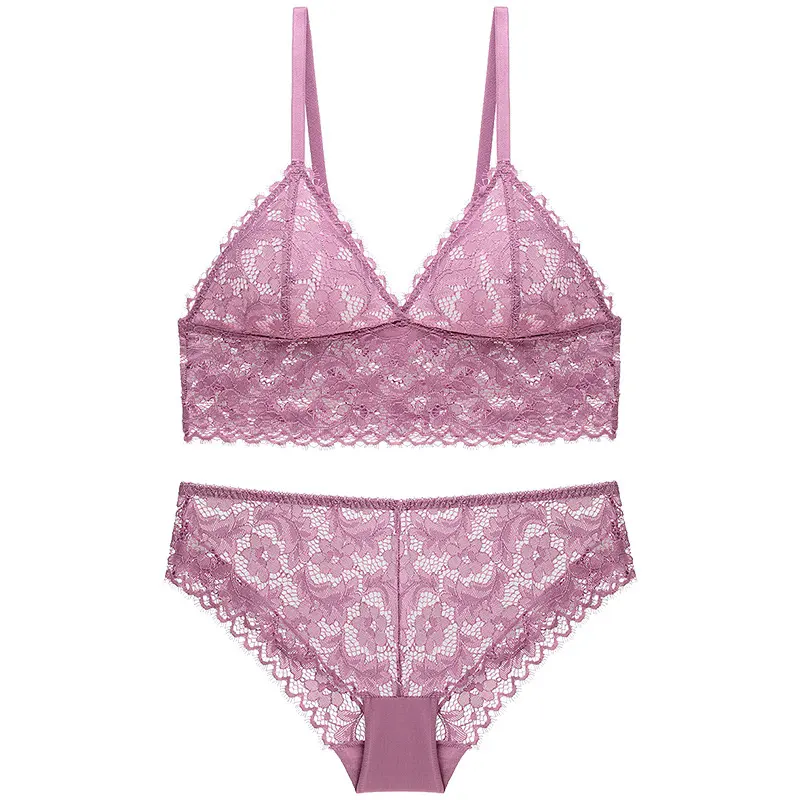 Ladies No Steel Ring Lace Bra Set