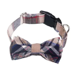 Pet bow collar - Brown - View 1