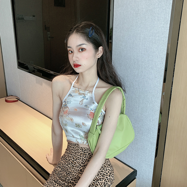 Printed halterneck camisole