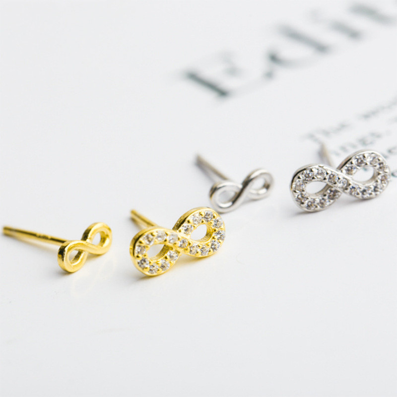 Sterling silver number symbol ∞ earrings
