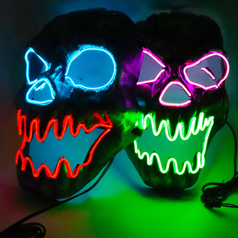 Scary face LED glow mask — view 4