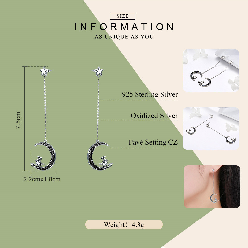 Tassel moon earrings