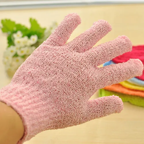 Bath towel gloves Candy color mud towel Bathroom glove bath towel - Pink