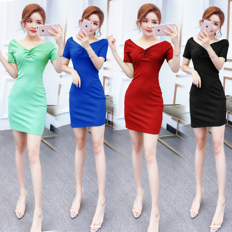 V-neck crossover fashion dress