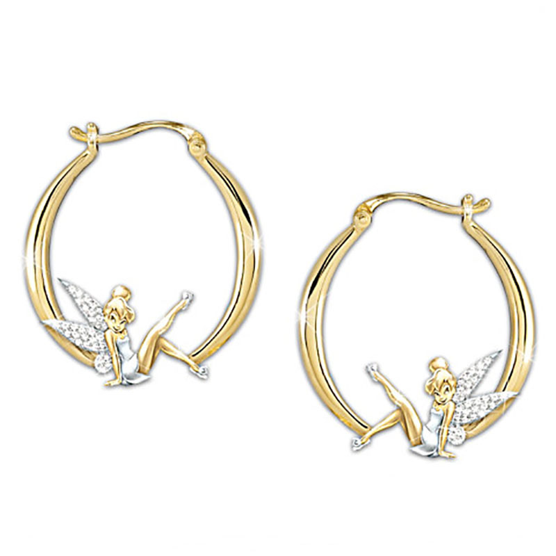 Flower Fairy Gold Diamond Earrings Women's Earrings