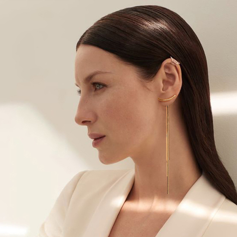 Metal snake bone chain earrings