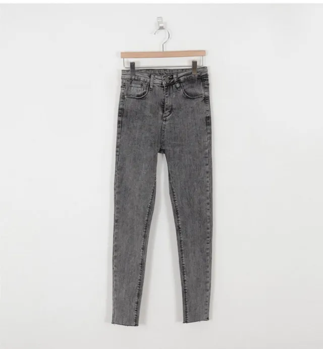 Fashion distressed white skinny jeans Smoky Grey - Shop at LoveMi