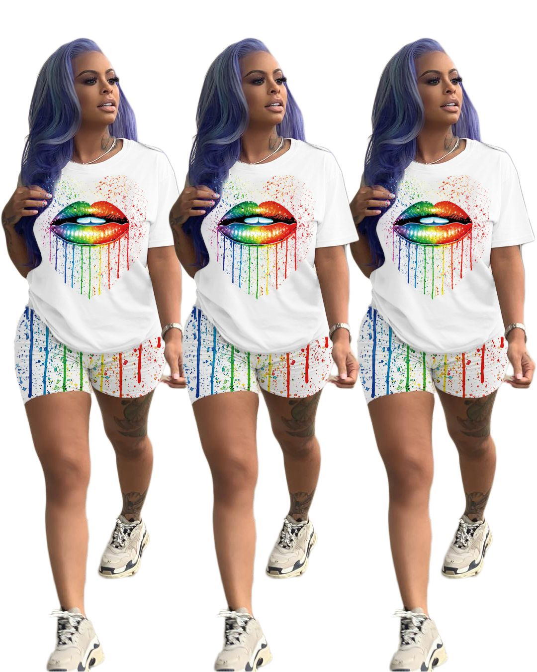 Two-piece printed suit