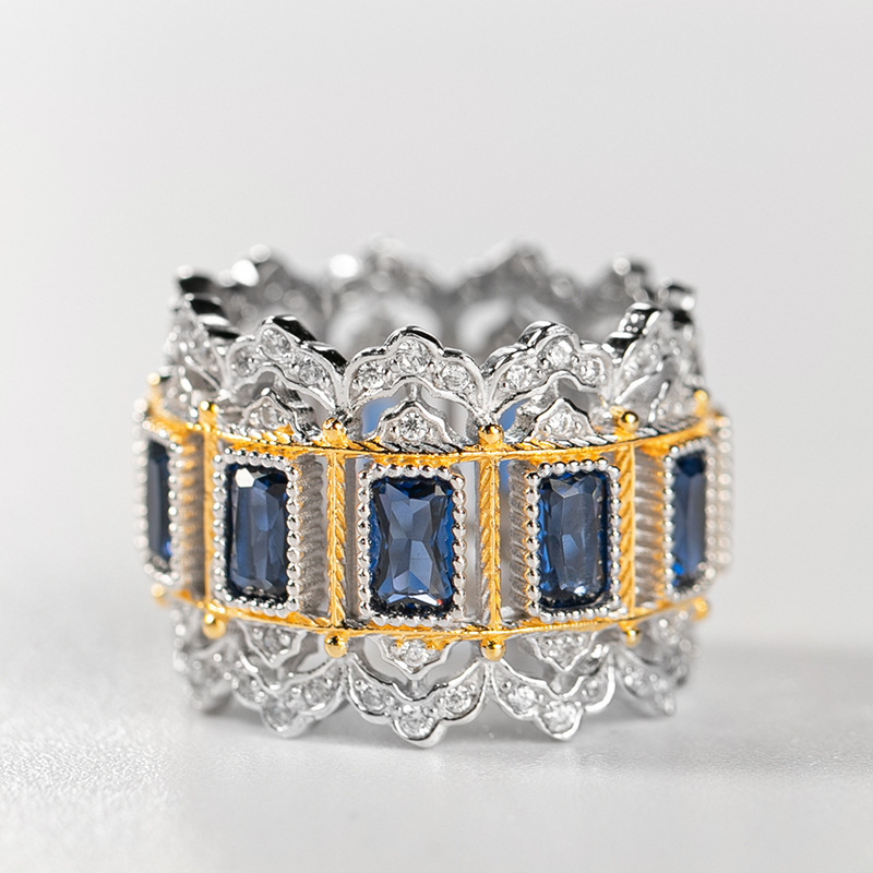 Title 4, Hand-brushed zircon ring — Timeless elegance an...