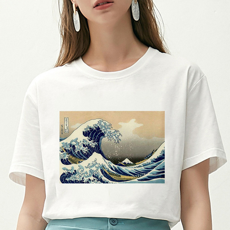 Printed short-sleeved T-shirt girl