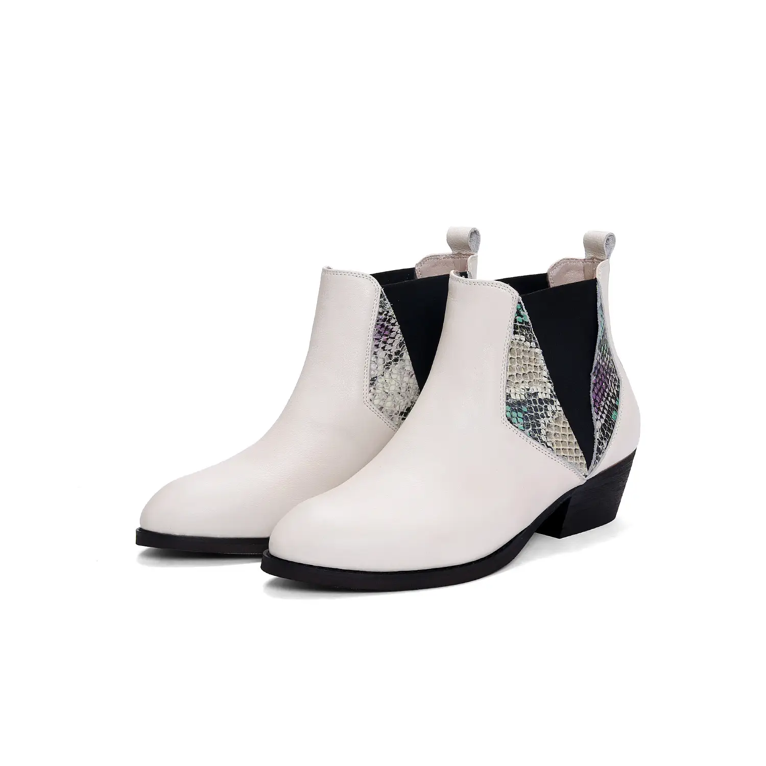 Fashionable snakeskin boots