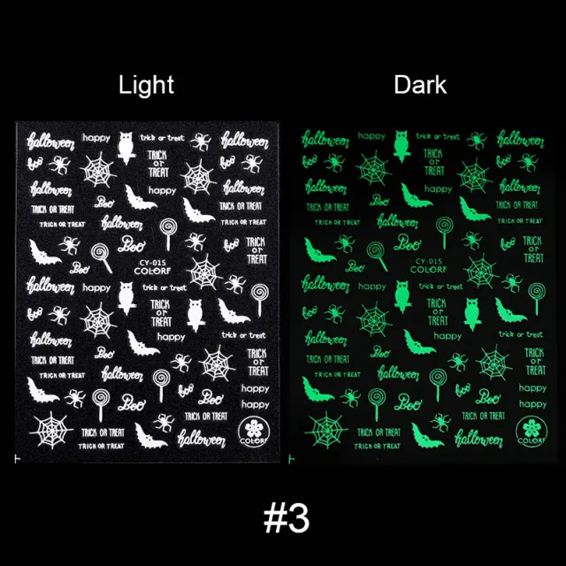 Halloween Luminous Nail Sticker 3 Style - Shop at LoveMi
