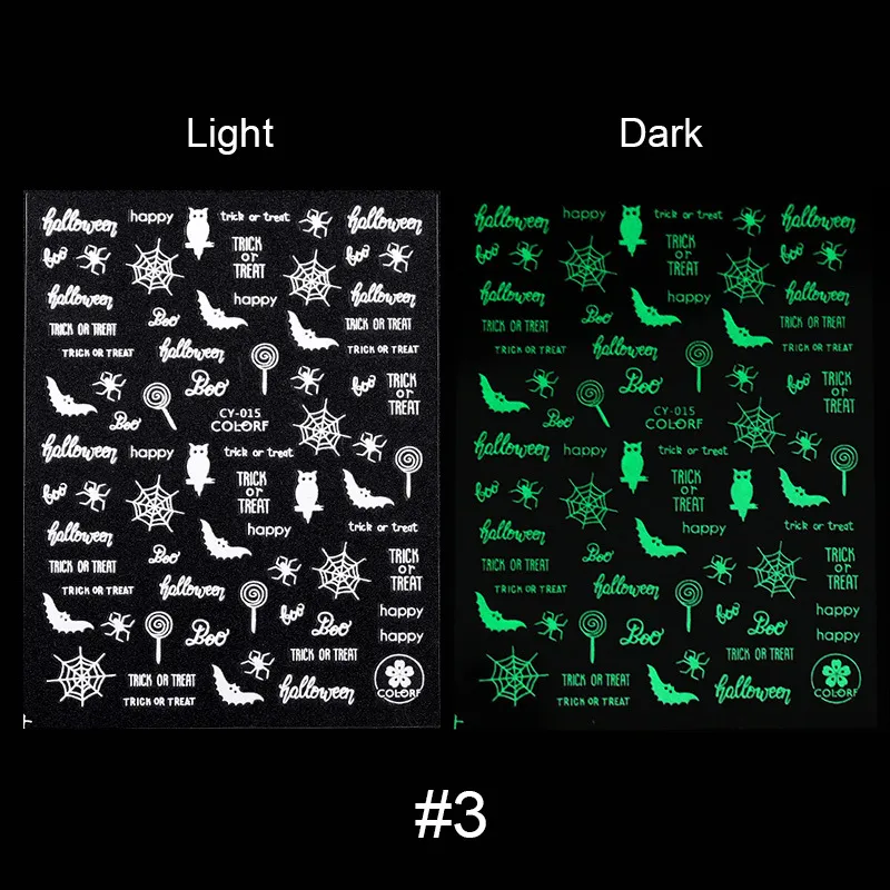 Halloween Luminous Nail Sticker - 3 Style