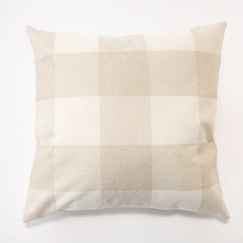 Lattice square pillow, home living room sofa pillow - Beige Plaid