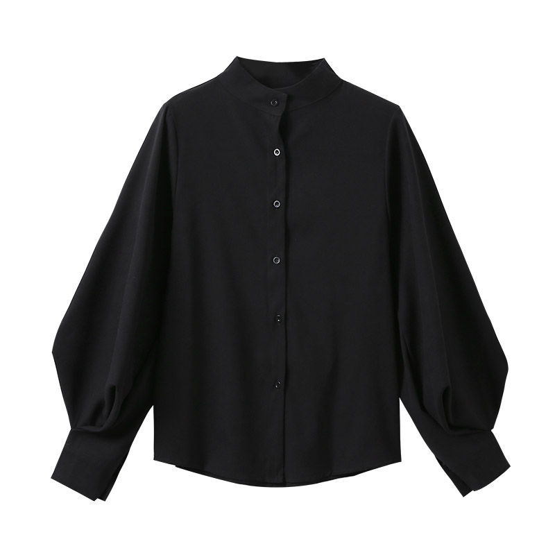 Lantern Sleeve Stand Collar Shirt, picture 4 of 6