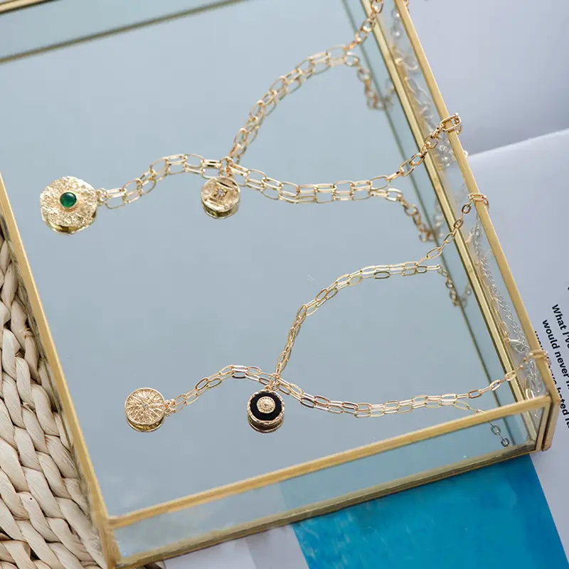 Y word necklace thick cross clavicle chain