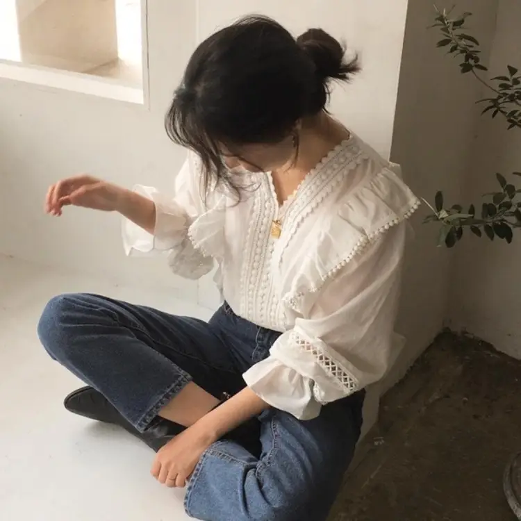 Ruffled lace shirt