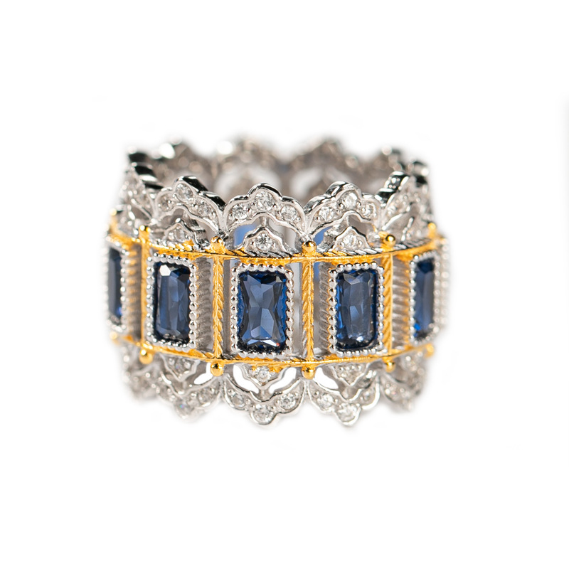 Title 2, Hand-brushed zircon ring — Timeless elegance an...