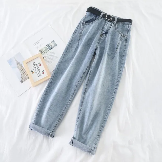Women's slim high waist slim jeans Light Blue - Shop at LoveMi