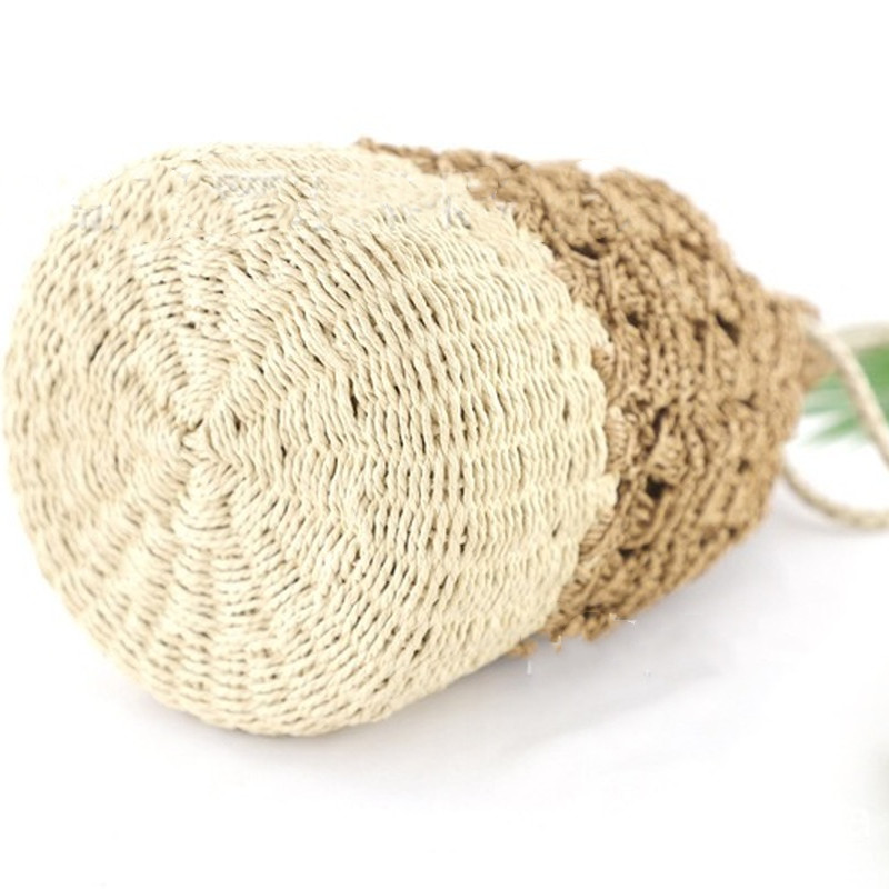 Ladies straw bucket bag