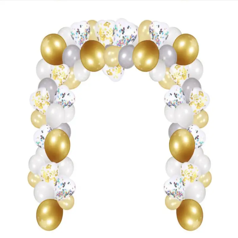Golden heart-shaped confetti sequin balloon set