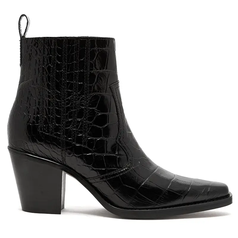 Women's large size stone print boots