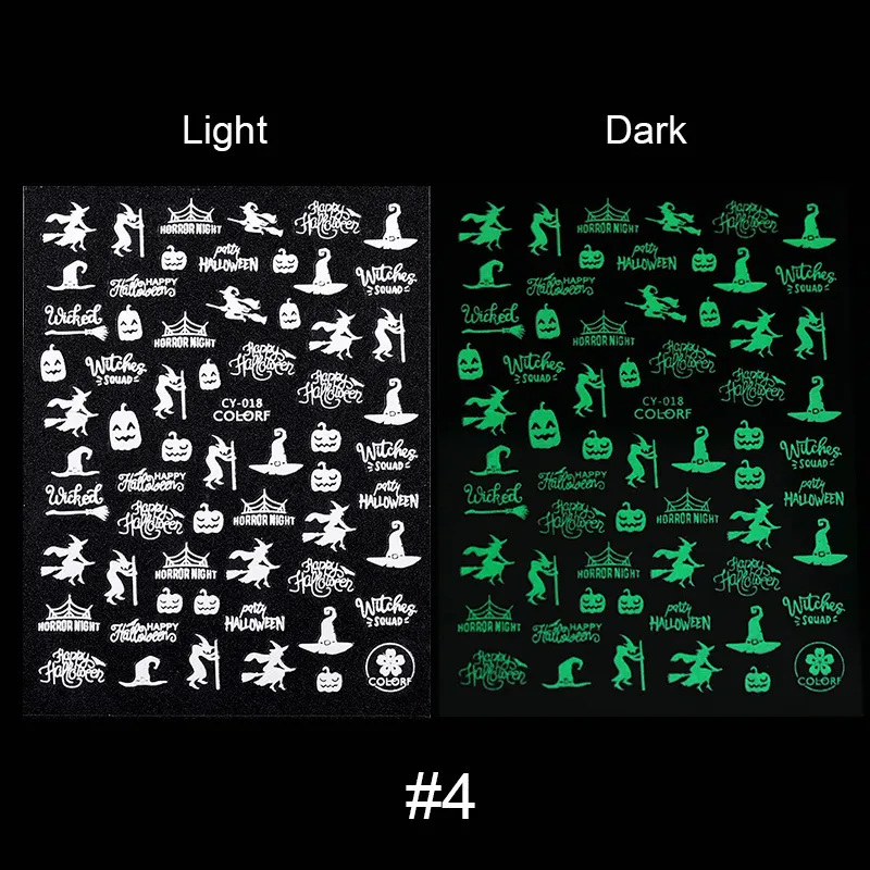 Halloween Luminous Nail Sticker - 4 Style