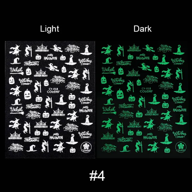 Halloween Luminous Nail Sticker 4 Style - Shop at LoveMi
