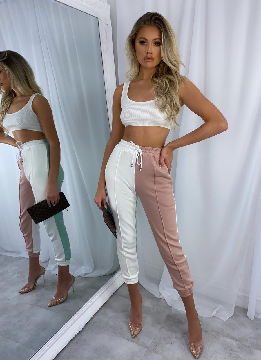 Multicolor stitching casual sports pants