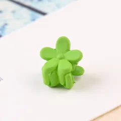 Flower mini hairpin - Green - View 1