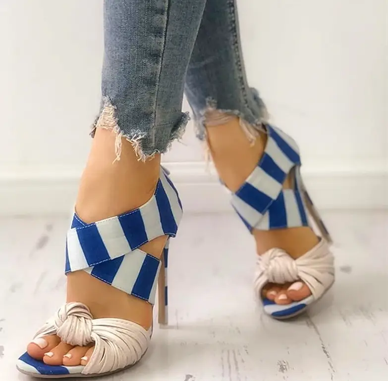 European and American style color matching stiletto shoes