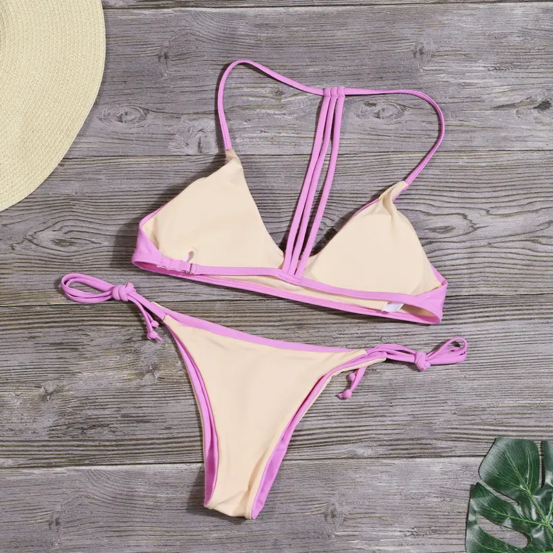 Solid color beach swimsuit