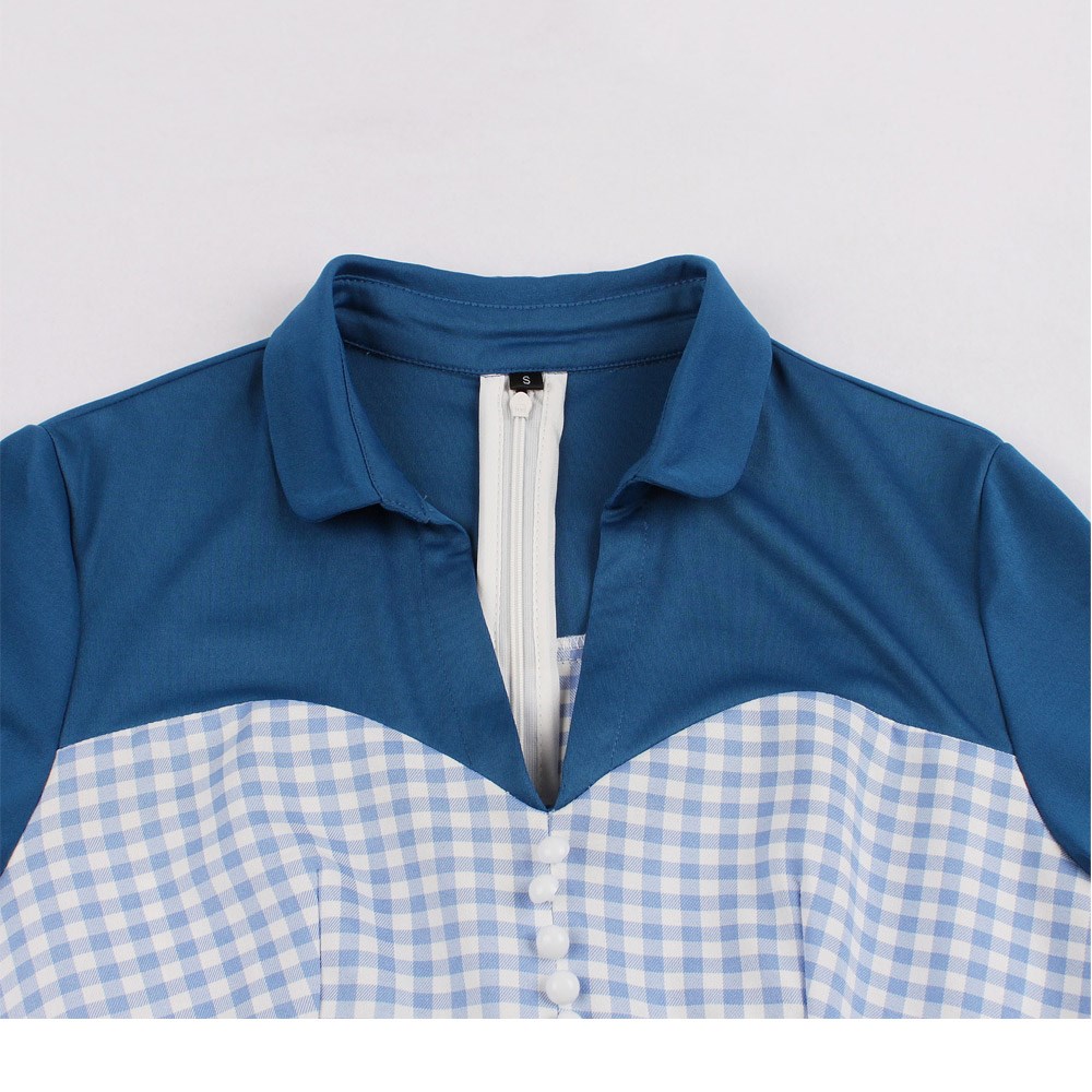 Contrast plaid slim dress