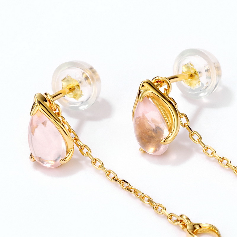 Long sterling silver stud earrings