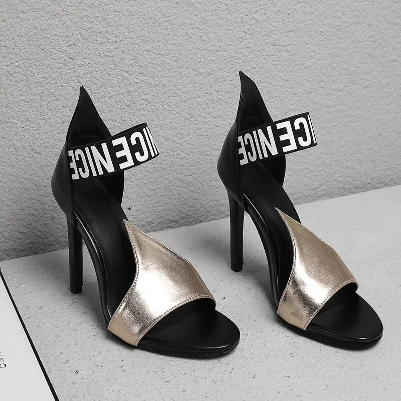 Stiletto super high heel hollow sandals