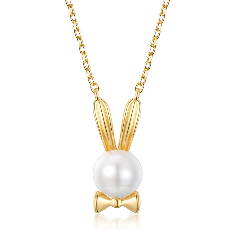 Ladies fashion rabbit s925 silver necklace